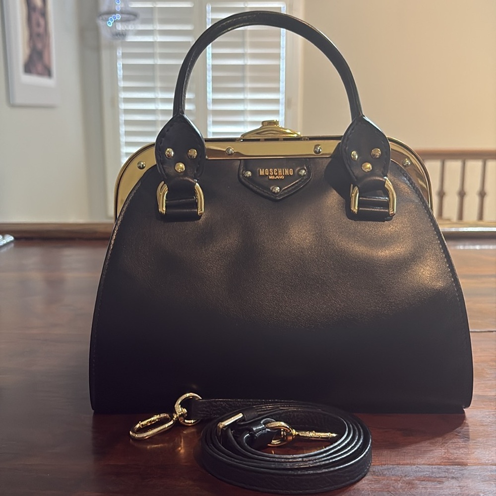 MOSCHINO Frame Leather Bag/Crossbody